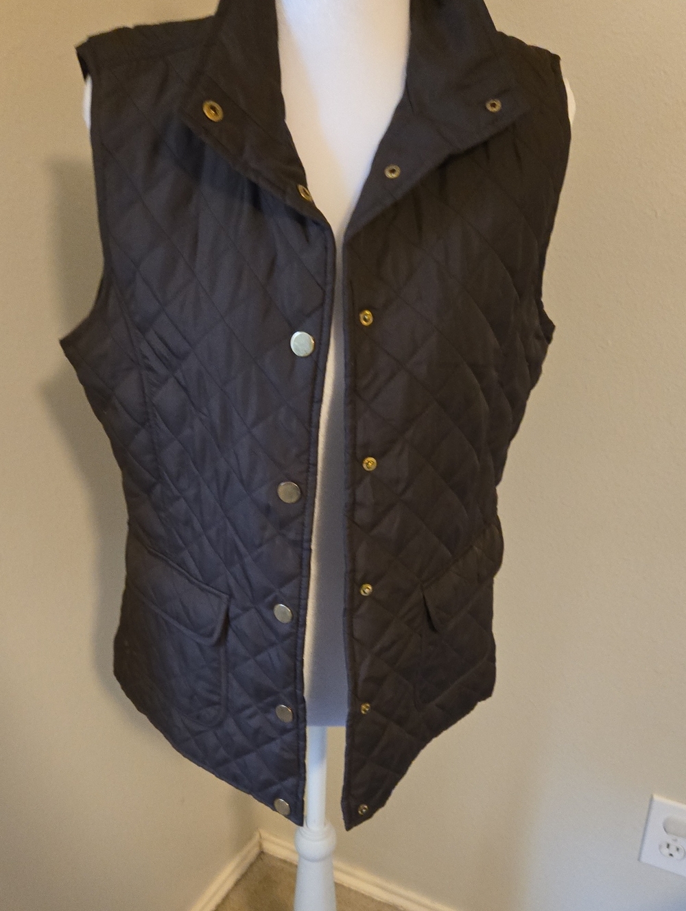 Valerie Bertinelli Quilted Vest - Brown
